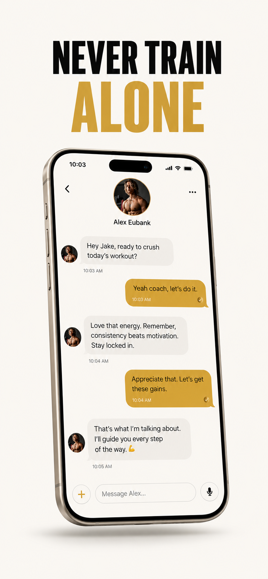 Your coach messaging you inside Nirfit